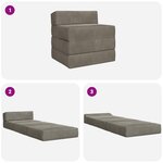 vidaXL Canapé-lit pliable Gris clair 200 x 70 x 15 cm Velours