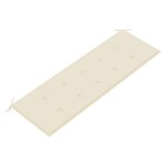 vidaXL Banc Batavia avec coussin crème 150 cm Bois de teck massif