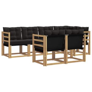 vidaXL Ensemble de canapés d'extérieur 7 pc Blanc et noir