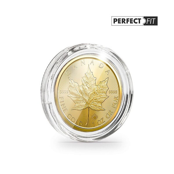 Capsules rondes ULTRA PERFECT FIT pour pièces de 1 oz Maple Leaf or. Paquet - 100 capsules