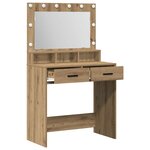 vidaXL Table de Toilette avec tiroir Chêne artisanal 79 x 41 x 135 cm