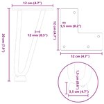 vidaXL Pieds en épingle à cheveux pour table basse 4 pièces Acier naturel 20 cm Acier massif