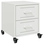 vidaXL Table de chevet blanc 36x39x43 5 cm acier