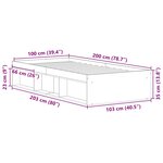 vidaXL Cadre de lit sans matelas sonoma gris 100x200 cm