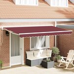vidaXL Auvent Rétractable Bordeaux 400x200 cm tissu