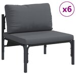 vidaXL Ensemble de canapé de jardin 9 Pièces Anthracite Acier