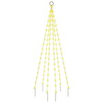 vidaXL Sapin de Noël sur mât de drapeau 108 LED Blanc chaud 180 cm