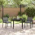 vidaXL Ensemble de salle à manger pour jardin 3 Pièces Gris Poly rotin