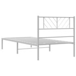 vidaXL Cadre de lit métal sans matelas avec tête de lit blanc 90x190cm