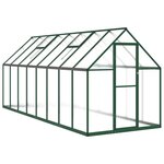 vidaXL Serre avec cadre de base vert 445x169x195 cm aluminium