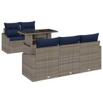 vidaXL Ensemble de canapé de jardin avec coussin 6 Pièces Gris polyrotin