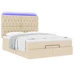 VidaXL Cadre de lit ottoman avec matelas crème 140x190 cm tissu