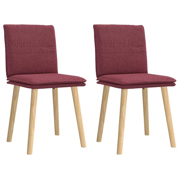 vidaXL Chaises à manger lot de 2 rouge bordeaux tissu