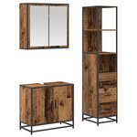 vidaXL Ensemble de mobilier de salle de bain 3 Pièces Bois Ancien