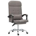 vidaXL Fauteuil de massage inclinable de bureau Taupe Tissu