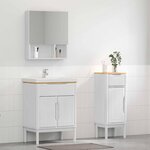 vidaXL Ensemble de mobilier de salle de bain FLORO 2 Pièces Blanc