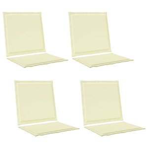 vidaXL Coussins de siège et de dos 4 Pièces Crème 47 x 45 x 2 cm