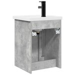 vidaXL Meuble de salle de bain avec robinet Gris béton