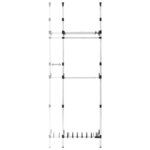 vidaXL Système de garde-robe télescopique barres et étagère Aluminium