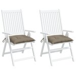 vidaXL Coussins de chaise lot de 2 taupe 40x40x7 cm tissu oxford