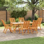 vidaXL Ensemble de Salle à Manger de Jardin 7 Pièces en Bois Massif d'Acacia