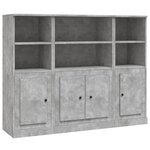vidaXL Buffets 3 Pièces gris béton bois d'ingénierie