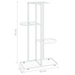 vidaXL Support pour plantes 4 niveaux 43x22x76 cm Blanc Métal