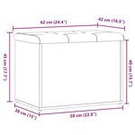 vidaXL Banc de rangement vieux bois 62x42x45 cm bois d'ingénierie