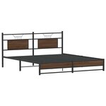 vidaXL Cadre de lit en métal sans matelas chêne marron 183x213 cm