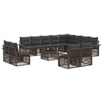 vidaXL Ensemble de canapé de jardin 13 Pièces Gris et Gris foncé