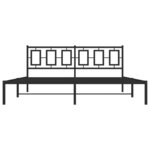 vidaXL Cadre de lit métal avec tête de lit noir 183x213 cm