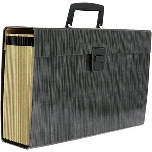 Valisette Trieur Carton Pélliculé 16 compartiments Soufflets 11 cm Noir FAST