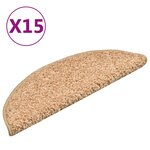 vidaXL Tapis de marches d'escalier 15 Pièces Doré 56x17x3 cm