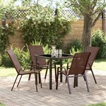 vidaXL Ensemble de salle à manger pour jardin 5 Pièces Marron
