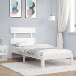 vidaXL Cadre de lit sans matelas blanc 100x200 cm bois de pin massif