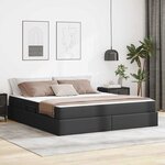 vidaXL Lit avec rangement et matelas avec stockage 2 pc Noir Cuir