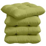 vidaXL Coussins de siège 4 pc Tissu Vert clair 40 x 40 x 12 cm