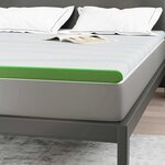 vidaXL Coussins de Matelas Blanc et vert 180 x 200 cm