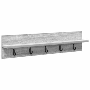 vidaXL Porte-manteau mural avec étagère Sonoma gris 80 x 10.5 x 18 cm