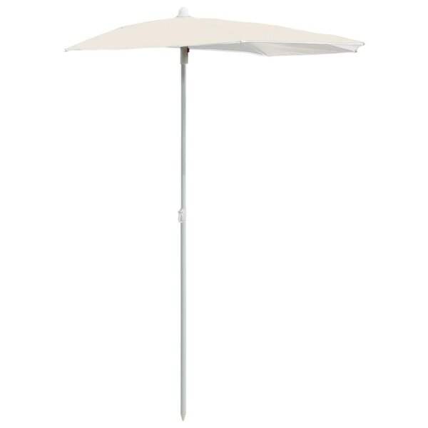 vidaXL Demi-parasol de jardin avec mât 180x90 cm sable