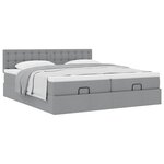 VidaXL Cadre de lit ottoman et matelas gris clair 200x200cm tissu