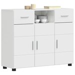 vidaXL Cabinet en Bois avec tiroir Blanc brillant 88 5 x 30 5 x 73 cm