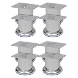vidaXL Pieds ronds de canapé 8 Pièces Chrome 60 mm