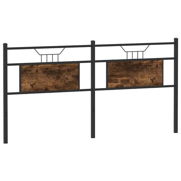 vidaXL Tête de lit chêne fumé 160 cm bois d'ingénierie et acier