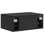 vidaXL Cabinet de chevet mural avec tiroir Noir 49 x 34 5 x 20 cm