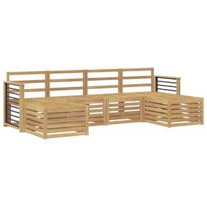 vidaXL Ensemble de canapés d'extérieur 6 pc Blanc Bois d'Acacia Massif