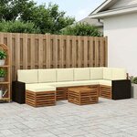 vidaXL Ensemble de canapés d'extérieur 8 Pièces Naturel et Crème