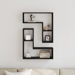 Étagères murales vidaXL 2 pièces Chêne noir 50x15x85 cm en bois reconstitué