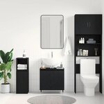 vidaXL Meuble Sous Lavabo Chêne noir 58 x 33 x 60 cm Bois d'ingénierie