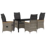 vidaXL Ensemble de salle à manger de jardin 5 pièces avec coussins en résine grise